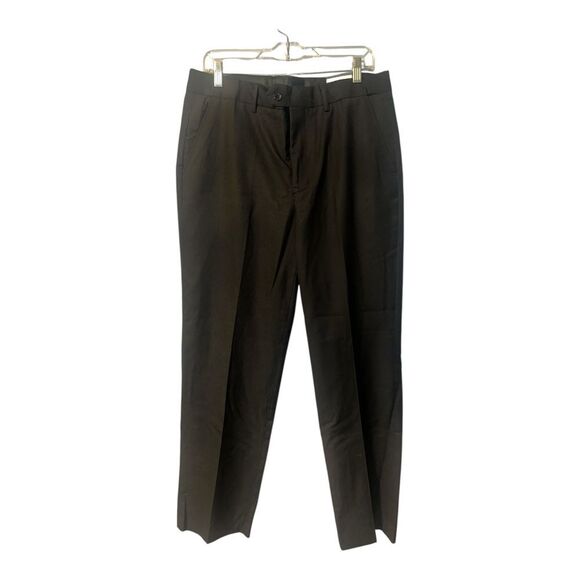 Gboy Studio Mens Black Classic Fit Flat Front Dress Pants, 34x30 - Picture 2 of 5